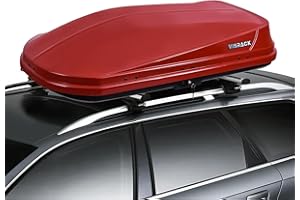 PIDOCK Hard Shell Roof Cargo Box,14Cubic Feet Storage Capacity,Durable ABS Material,Red Roof Top Carrier with Security Keys,Tool-Free Installation,Double-Sided Opening,62"L x 31"W x 15"H,Fits Most Roof Racks