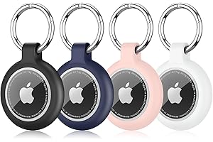 Vancle 4 Pack Air tag Holder, Waterproof Air Tag Cases for Air Tag Keychain, Anti-Scratch Protective Case for Luggage, Pet Co