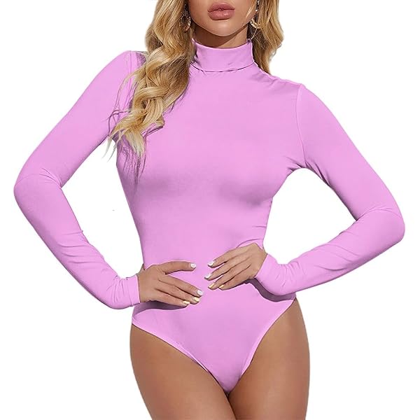 Novastar Long Sleeve Bodysuit for Women - Light-Pink Body Suits