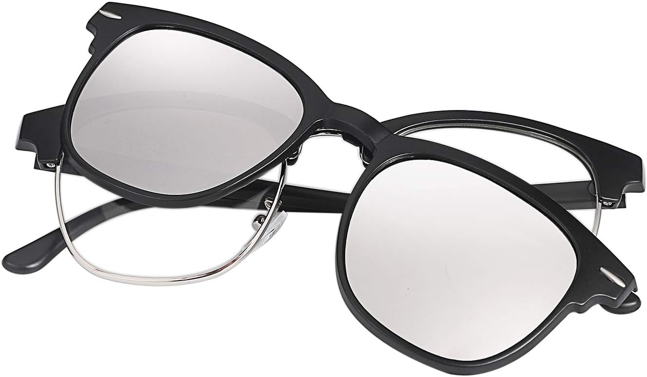 Aroncent Polarized Clip On Sunglasses with Clear Lens Blue Light Blocking Glasses