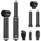 Sendowtek Hot Air Styler Brush Set for Women 5 in 1 800W | 3 Level Temp Hairdryer Comb for Rotating Curling Straightening Volumize Auto Wrap Curler Multi-styler Hair Tools