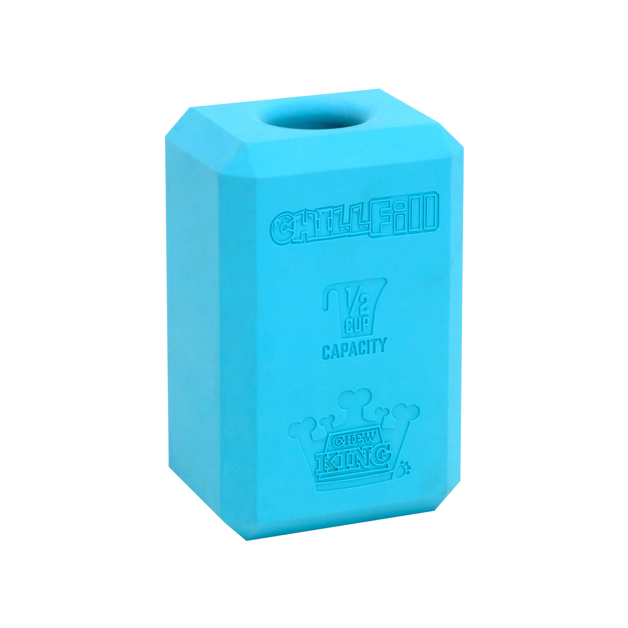 Chew King Premium Treat Dog Toy, Large, Extremely Durable Natural Rubber Fillable Toy Collection, Frozen Feeding,All Breed Sizes, Blue