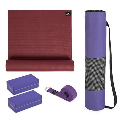 Kit de iniciación de Yoga: Esterilla de Yoga (6 mm, Bolsa de ...