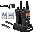 Midland - LXT600VP3 - Handheld Portable FRS Business Overlanding Gear Two Way Radio - Long Range Rechargeable Walkie Talkies for Adults - 121 Privacy Codes, Weather Radio - Black (2 Pack)