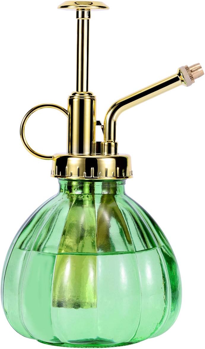 Eidoct Green Gold Glass Plant Mister Spray Bottle 7 Oz 6.5" Top Pump