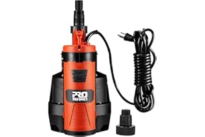 Prostormer Sump Pump, 1/2HP 2110GPH Sumbersible Water Pump, Portable Electric Pump with Build-in Float Switch for pool draining, Crop Irrigation, Yard and Flooded Cellar