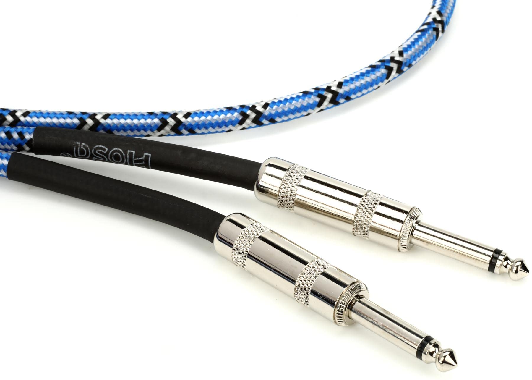 HOSA 3GT-18C1 Cloth Guitar Cable - Blue/White/Black - 18 Feet
