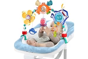 SINOMARS Baby Stroller Car Seat Toys,Adjustable Crib Mobile Activity Arch Toys with Sound Toy and Baby Hanging Toys,Sensory Play Travel Bouncer Bassinet Toy for Toddler Boy Girl 0 3 6 9 12 24 Month