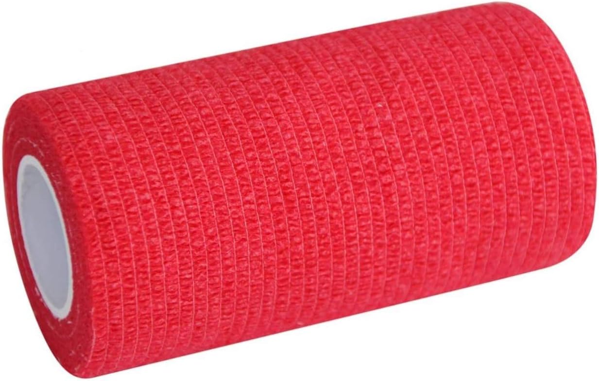 PintoMed, 6X RED x 10cm x 4.5m, Cohesive Bandage Stretched, Self-Adhesive Flexible Bandages - Image 3