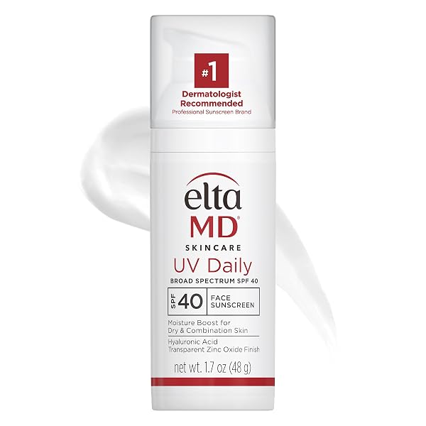ELTAMD UV DAILY SPF 40 FACE SUNSCREEN MOISTURIZER WITH ZINC OXIDE, DAILY FACE MOISTURIZER WITH SPF, SUNSCREEN, FOR DRY SKIN 1.7 OZ PUMP