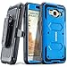 COVRWARE Aegis Series Compatible with Galaxy J3 (2016)/ J3 V/Sky/Sol/ j36/ j36V/Amp Prime/Express Prime Full-Body Holster Armor Case with Built-in Screen Protector, Belt-Clip, Kickstand, Blue