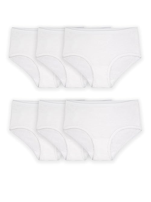 Fruit Of The Loom Girls Tag Free Cotton Brief Multipacks Underwear, Brief - 6 Pack - White, 6 US