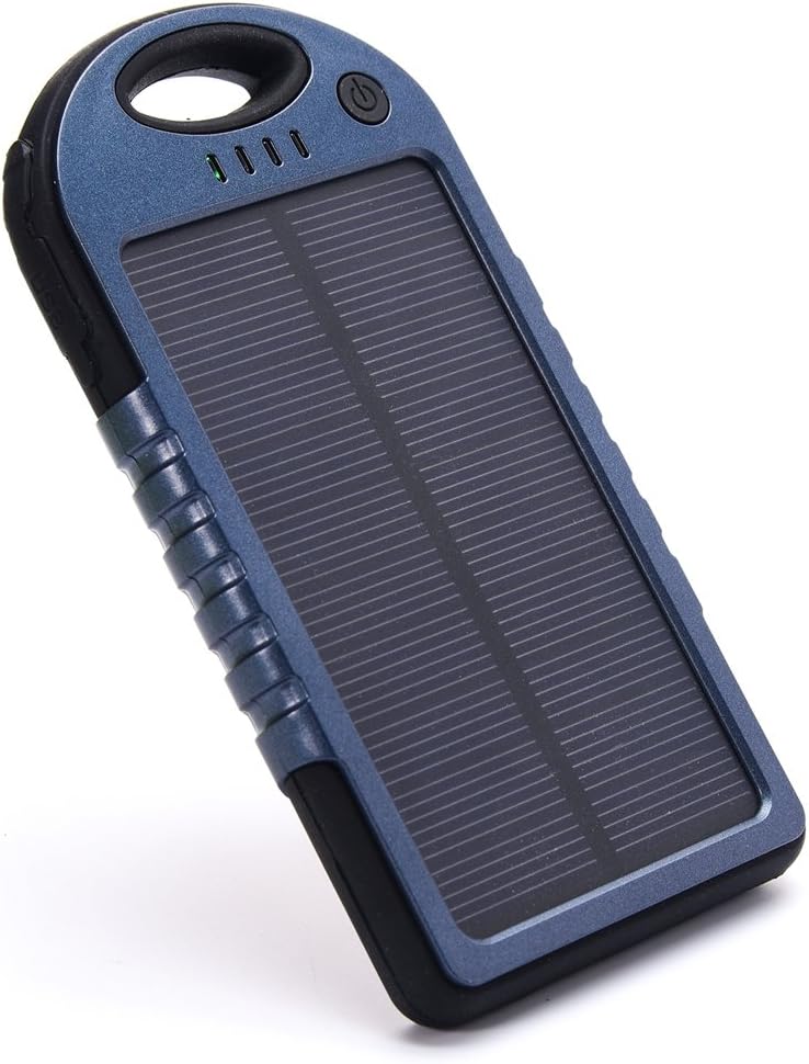 EFOSHM Power bank,Solar Charger,5000 mAh USB Solar Panel Charger,Waterproof,Dust-Proof,Shock-Resistant,Self Timer,SUNPOWER Solar Cell,External Battery for iPhone 6s 6 Plus,iPad Air mini Lg (Black)