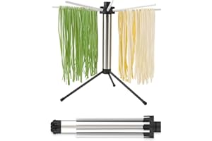 KITCHENDAO Collapsible Pasta Drying Rack, Easy Storage, Quick Set up, Foldable Pasta Dryer Rack, Spaghetti Noodle Tree Stand 