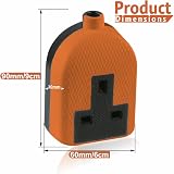 LORD C Heavy Duty 13A 1 Gang Re-Wireable Rubber Block Extension Socket Orange view 2