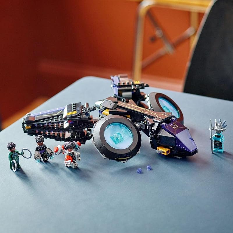 76211 Marvel Shuris Sonnenvogel, Black Panther Spielzeug zum Bauen, Luftschiff für Kinder, Wakanda Forever Set, Avengers Superhelden Geschenk