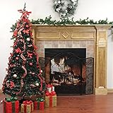 6' Pre-Lit Pop Up Decorated Red/Gold and Plaid Artificial Christmas Tree - Clear Lights