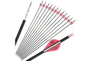30" Pure Carbon Arrows Archery Practice Hunting Arrows Spine 300 350 400 500 600 Targeting Practice Arrows with Removable Tip