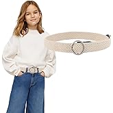 BYESOX Girl Braided Woven Stretch Belt - Golf Softball Elastic Belt Canvas Casual Belt for Kids Aged 4-18 Years