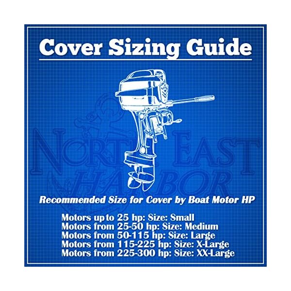 NEH-Trailerable-Outboard-Boat-Motor-Engine-Cover-115-225-Horsepower-Gray-Heavy-Duty-Water-Mildew-and-UV-Resistant-Thick-Polyester-Fabric