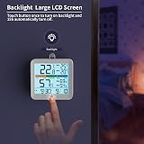 NOKLEAD Hygrometer Indoor Thermometer Digital Room Humidity Gauge Max Min Clock view 2