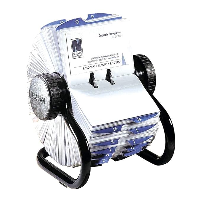 Rolodex Open Rotary Business Card File with 200 25/8 by 4 inch Card Sleeve and 24 Guide, 400