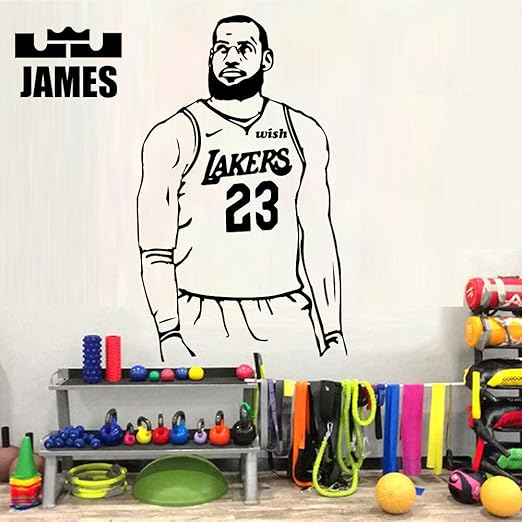 Ajcwhml Lakers King Baloncesto Vinilo Pegatinas de Pared Mural ...