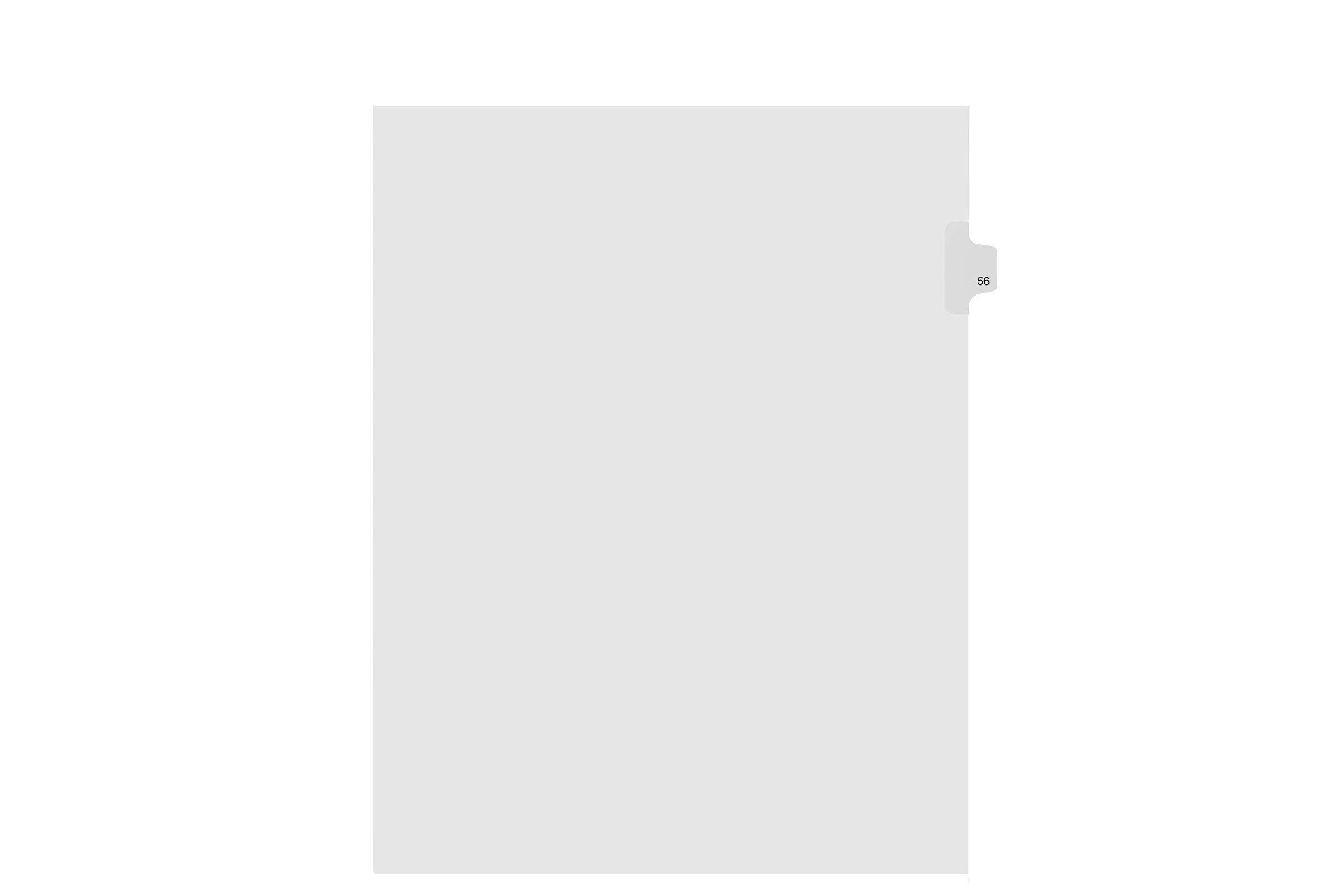 Kleer-Fax Letter Size Individually Numbered 1/25th Cut Side Tab Index Dividers, 25 Sheets per Pack, White, Number 56 (91056)