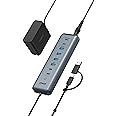 Anker USB-C Hub,11-in-1 10Gbps Data Hub with 4 USB-A and 4 USB-C Ports, 100W USB-C PD-in, Card Reader, 2-in-1 USB Connector, for USB-A and USB-C Laptop, MacBook, iPad and More (65W Adapter Included)