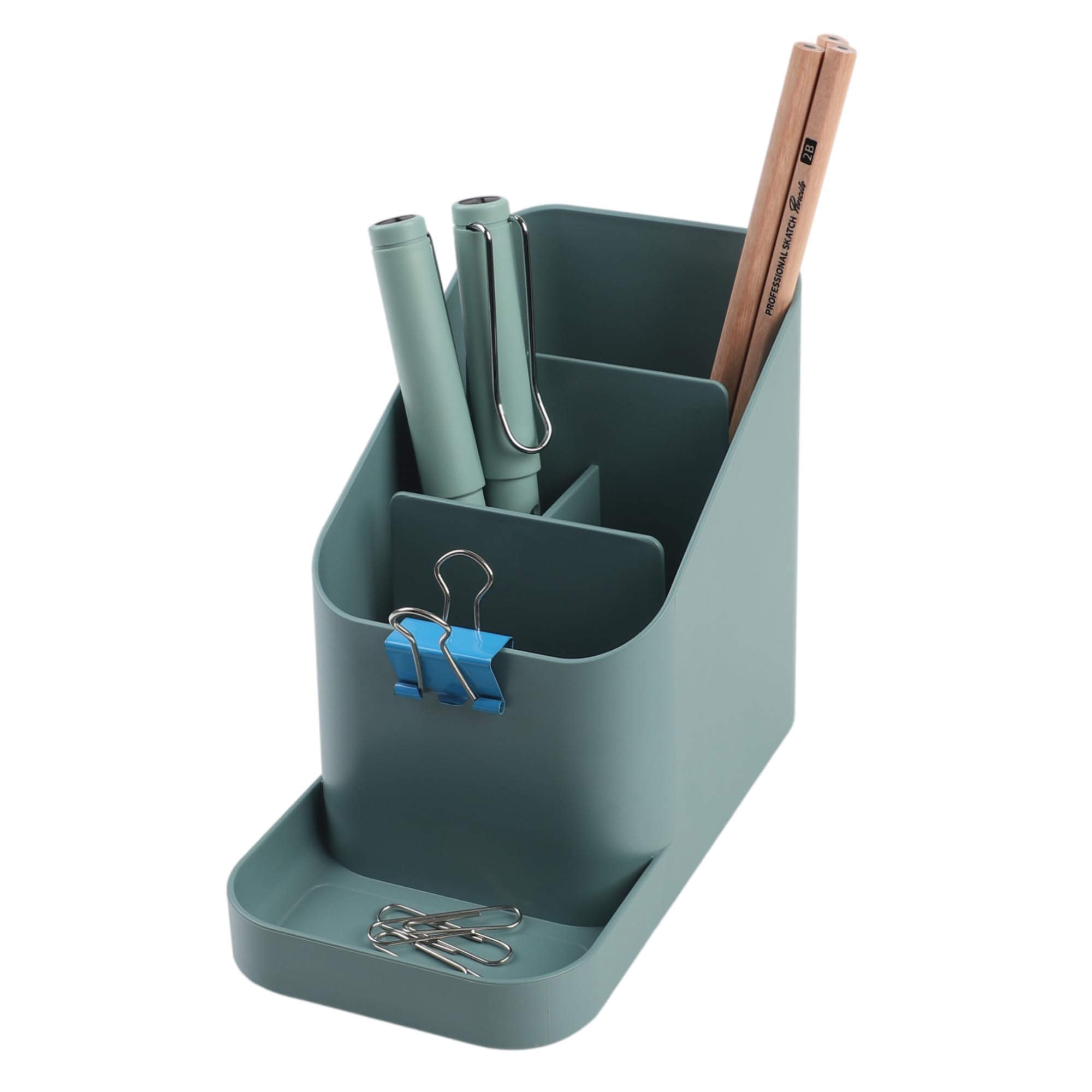 BLUE GINKGO Small Desk Organizer - Office Organization | Pencil Holder, Pen Holder | Office Desk Accessories (Made in Korea) - Green