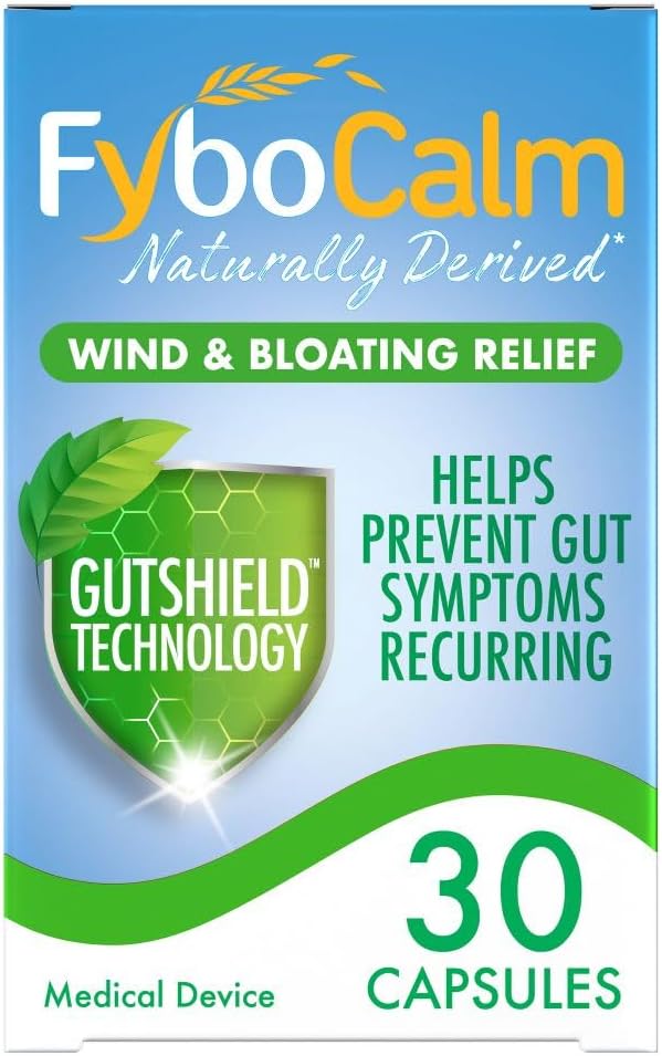 Fybocalm Wind & Bloating Relief 30 capsules Fybogel Naturally Derived