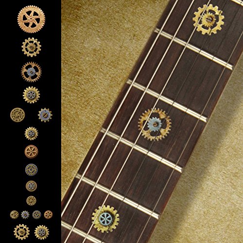 Fretboard Markers Inlay Sticker Decals for Guitar Bass - Steampunk Gears - Thumbnail 5