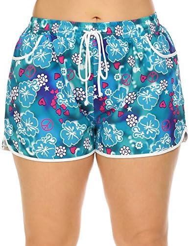 Vestyle Women's Plus Size Quick Dry Boardshort Bathing Suits Swimming Trunks Tropical Volley Beach Shorts