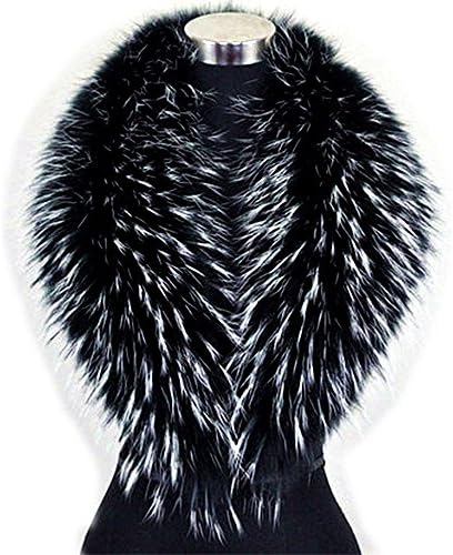 Large Real Raccoon Fur Winter Collar Scarf Wrap Neck Warmer for Coat