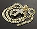 Mens Gold Tone Stardust Curved Cross Thick Pendant Hip-hop 6mm 24