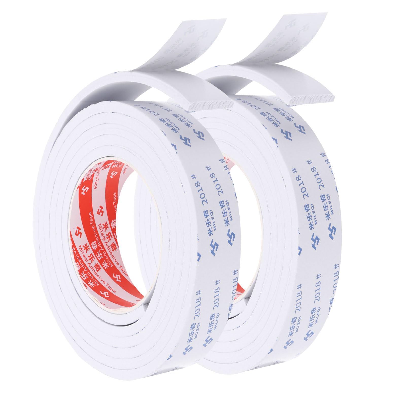 PATIKIL 2m/6.6ft Sealing Foam Tape, 2 Pack 3cm Wide 5mm Thick Single Sided Weather Stripping Door Seal Strip for Window Door Insulation, White