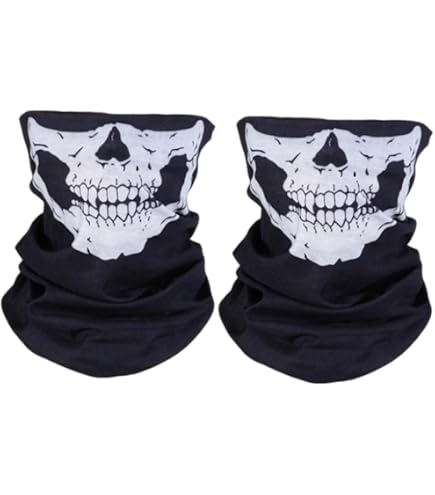 BOMJJOR Skeleton Face Mask Beanie Hat For Kids - Knit Skull Cap With Eye Holes For Halloween & Costumes