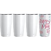 Lilsofee 4 Pack 20 oz Sublimation Tumblers with Lids and Straws Blank Stainless Steel Double Vacuum Metal Skinny Insulated Tumbler Heat Press Transfer Printing DIY Travel Cup for Car