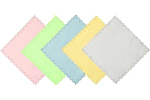 5Pcs Instruments Cleaning Cloths, Soft Microfiber Clean Cloths String Instrument Polishing Cloth for Guitar Violin Brass Musi