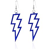 Vavhoo Punk 80s 90s Neon Earrings for Women Lightning Bolt Jewelry Retro Neon Earring Dangle Costume 80's Party Accessories