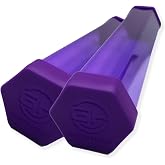 GamerMats Playmat Hex Tube 2 Pack, Won't Roll, 15 Inch, Epic Purple | Protective Case for TCG MTG Play Mat, GameHead Desk Mat, Artwork &amp; Poster Storage with 2 Silicone Caps