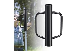 YOHSUGO T Post Driver 12 LB, Fence Post Driver with Handles, Heavy Duty Metal Post Pounder for Wooden Posts U-Channels, 17 inch Steel Pile Driver for Farm Garden Orchard, Easy Use Fence Post Digger