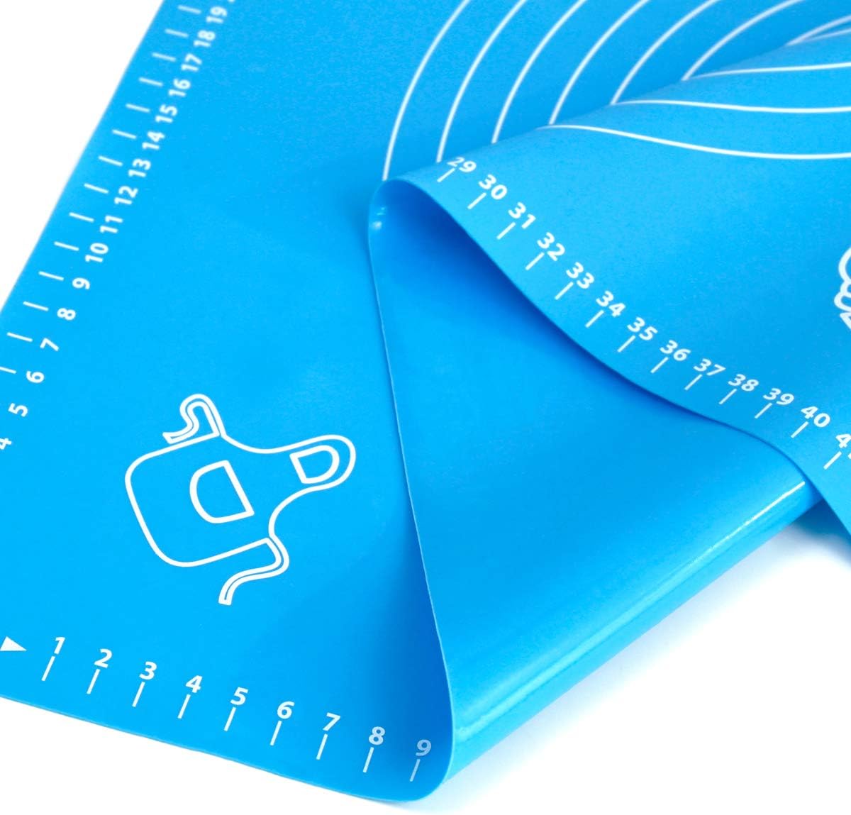 Silicone Baking Mat for Pastry Rolling Dough with Measurements - 19.7" x 15.7" BPA Free Non stick and Non Slip Blue Table Sheet Baking Supplies for Bake Pizza Cake: Kitchen & Dining