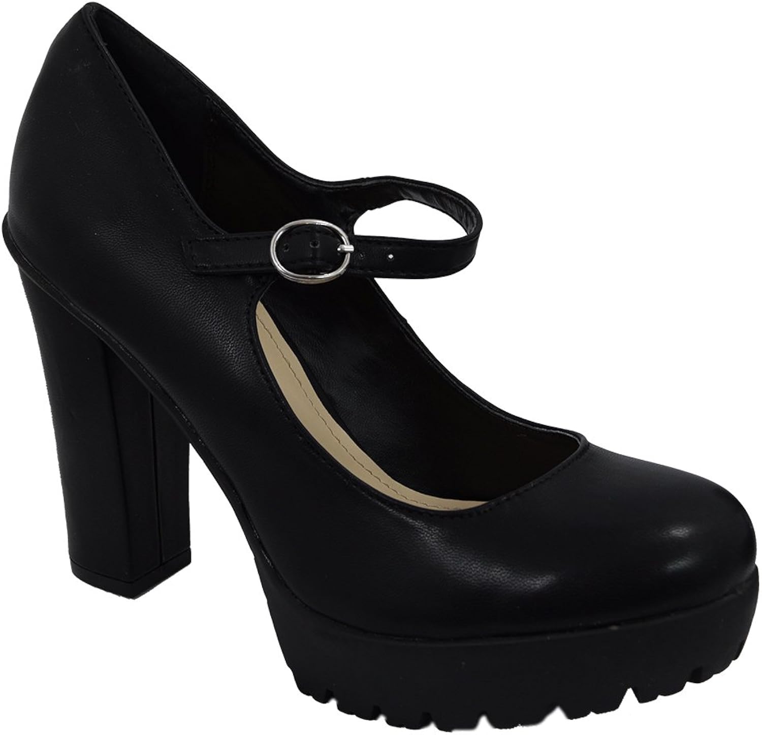 black platform mary janes