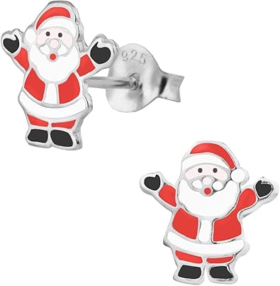Babbo Natale X Bambini.925 Orecchini In Argento Babbo Natale Per Bambini Senza Nichel Ipoallergenica Amazon It Gioielli