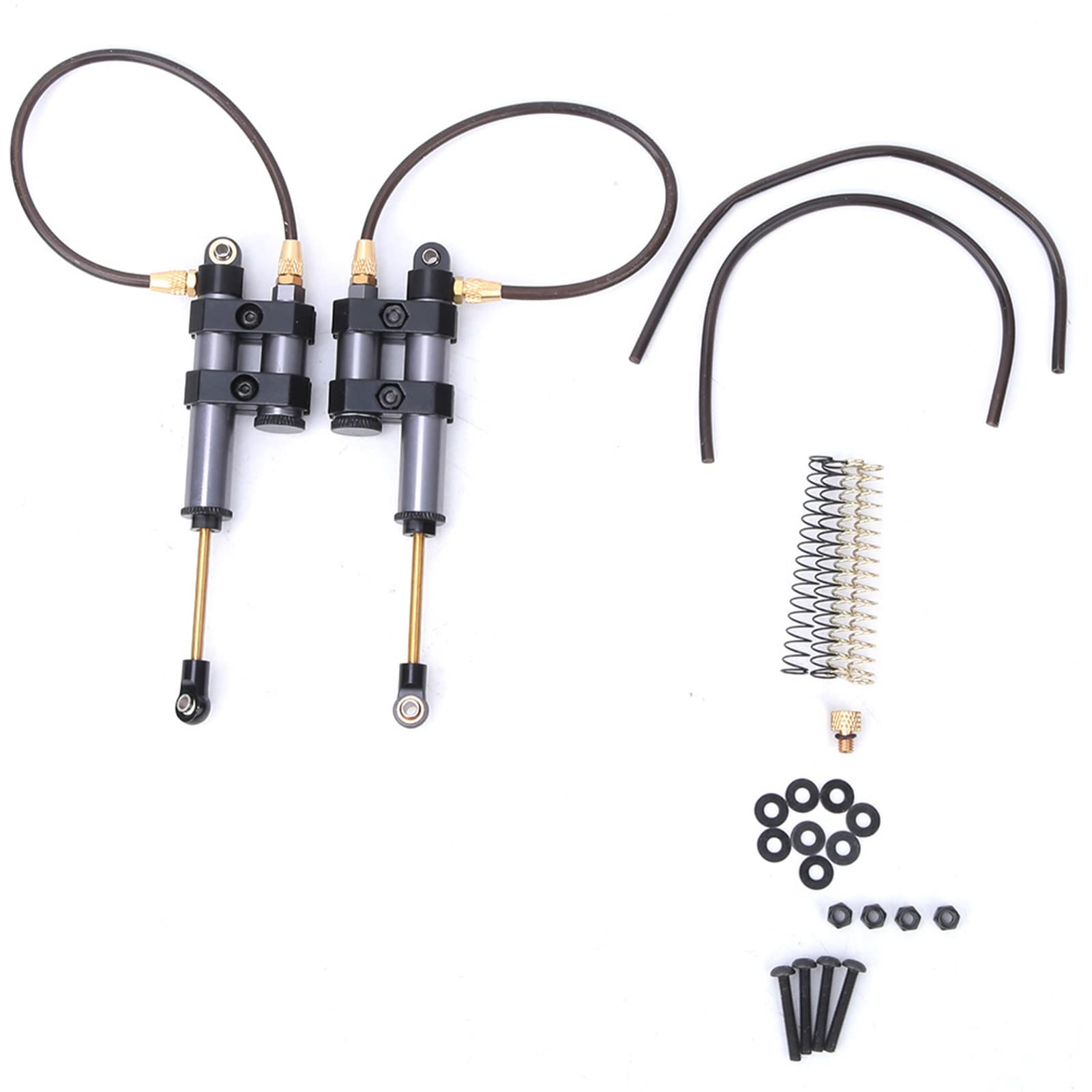 RC Shock Absorber, 2pcs Metal RC Damper with Spring Compatible with SCX10 D90 1/10 RC Car(100mm / 3.9in-Titanium)