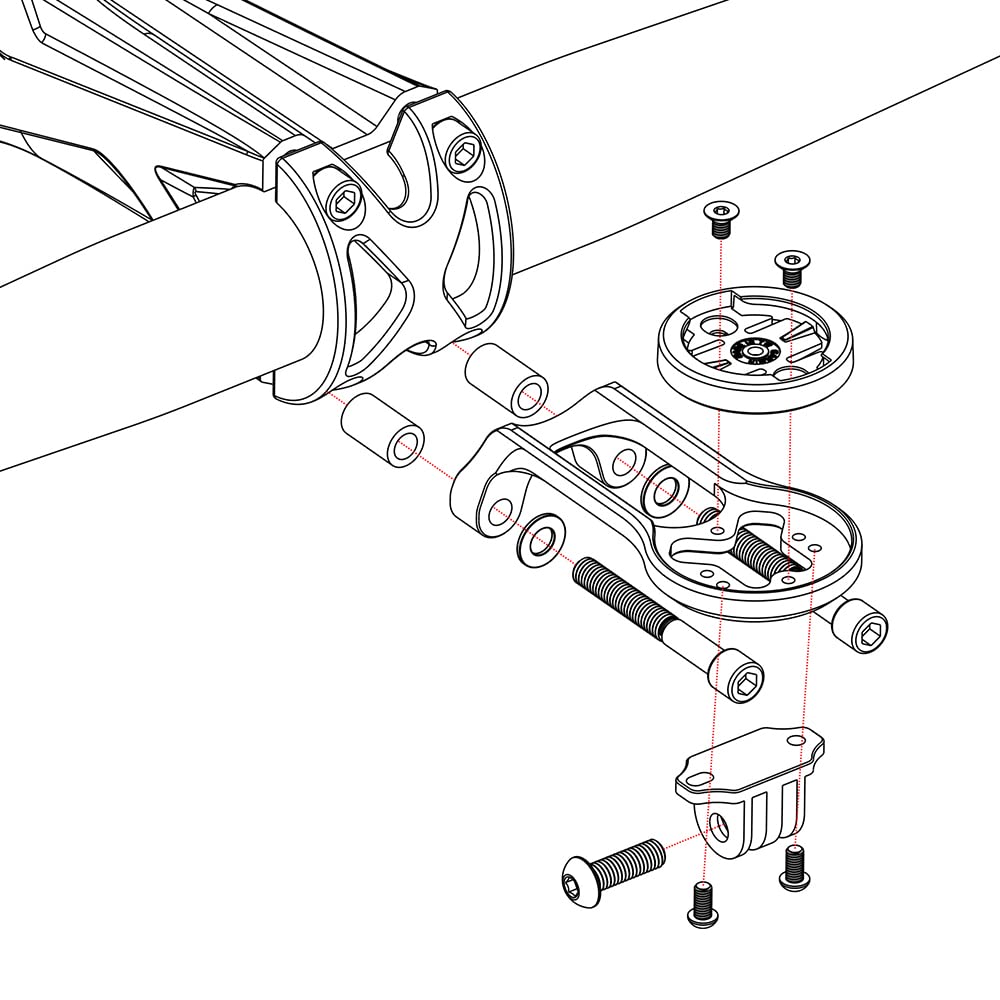 Cestbon Out Front Bike Mount for Garmin Edge Wahoo Elemnt Compatible with Specialized S-Works Road Bicycle, Garmin Wahoo Bicycle Stem Gopro Combo Mount for S-Works SL