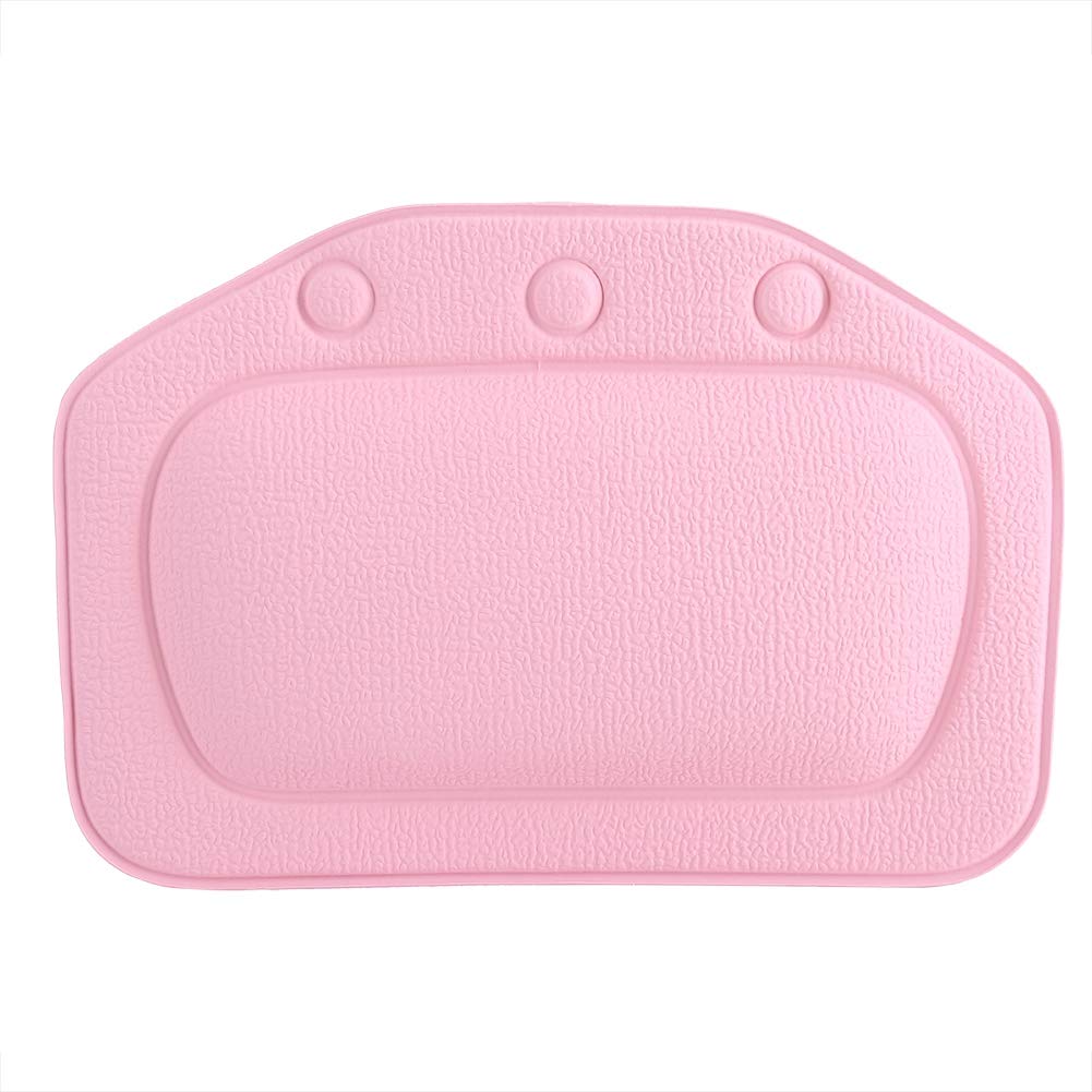 Bathtub Pillow, Soft Foam Padded Spa Bath Pillow, Ergonomic Bath Pillows for Head Neck Back Shoulder Support Cushion (Pink)