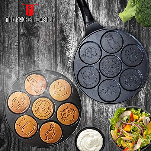 Pancake Pan With 7 Animal Face Designs Round Ceramic Pancake Pan