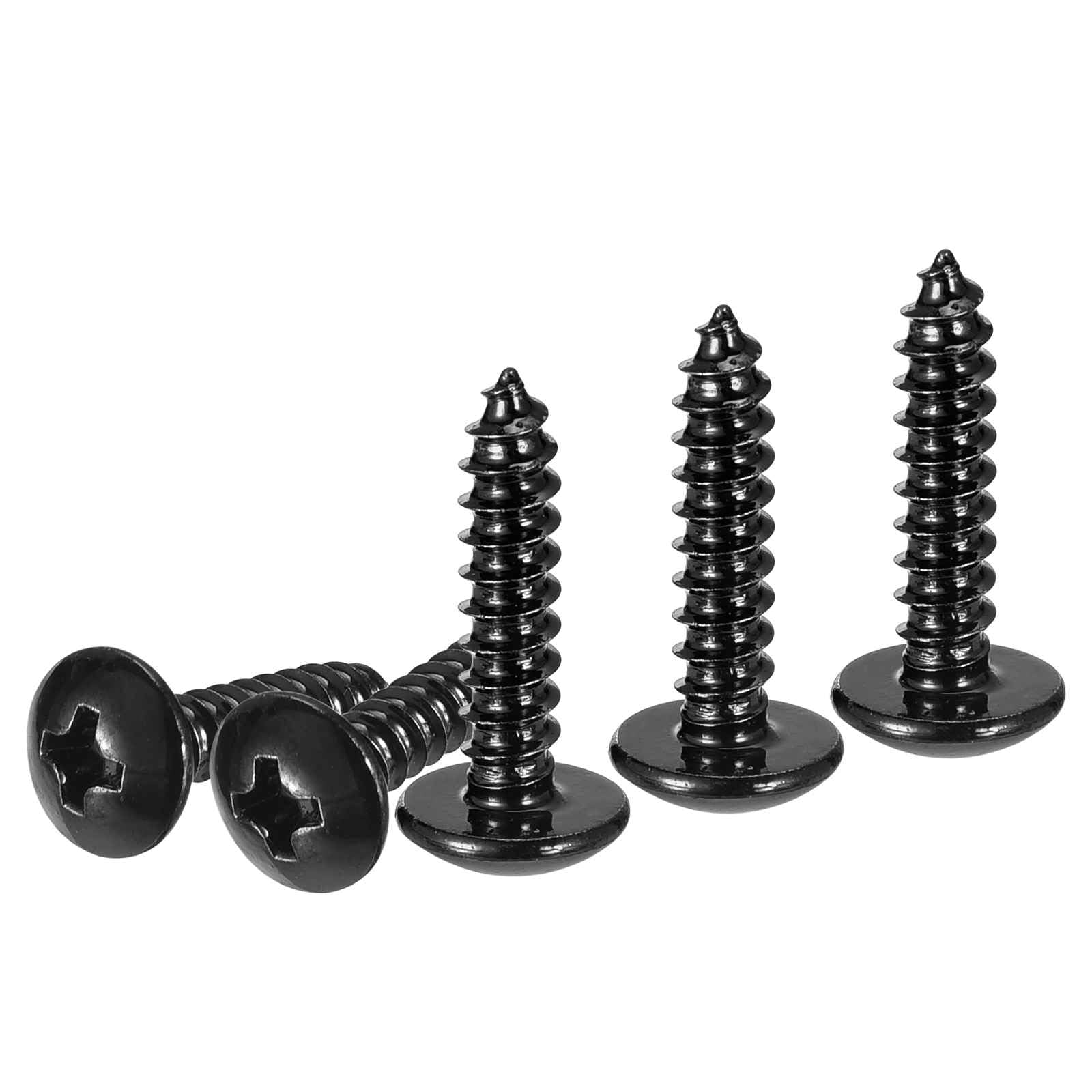 DTGN #6x5/8 Sheet Metal Screws - 100 Pack - for Wood, Furniture - 304 Stainless Steel Phillips Truss Head Self Tapping Tip Wood Screws - Black